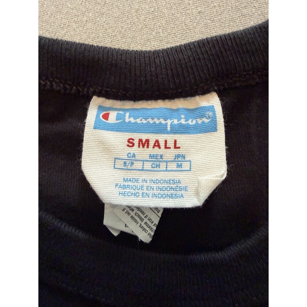Champion Mens Small Black Short Sleeve Spellout T-Shirt - Picture 2 of 5